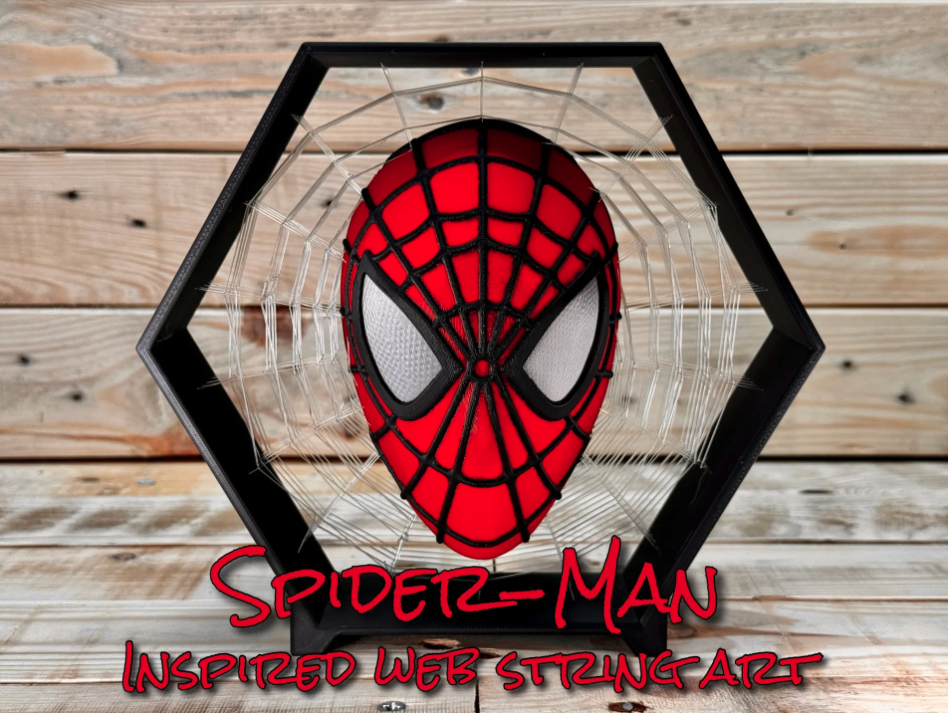 Spiderman Mask INSPIRED Web String Art.